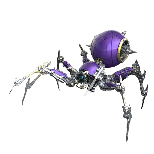 Palapozzy 3D Metal War Spider Modellbausätze für Erwachsene, Steampunk 3D DIY Metallmontage Mechanische Tierpuzzles, Kreative Dekoration Geschenke für Erwachsene (Lila) von Palapozzy