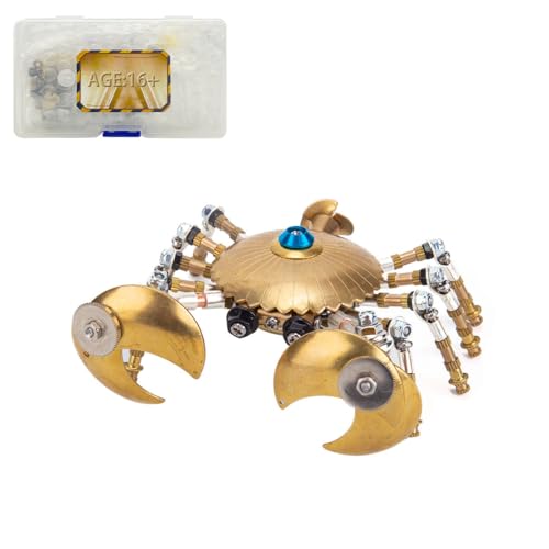 Palapozzy 3D Metall Krabbe Modell Kits Puzzle für Erwachsene, Steampunk DIY Metallmontage Marine Organismus Puzzles, Kreative Dekoration Geschenke für Erwachsene (100+PCS) von Palapozzy