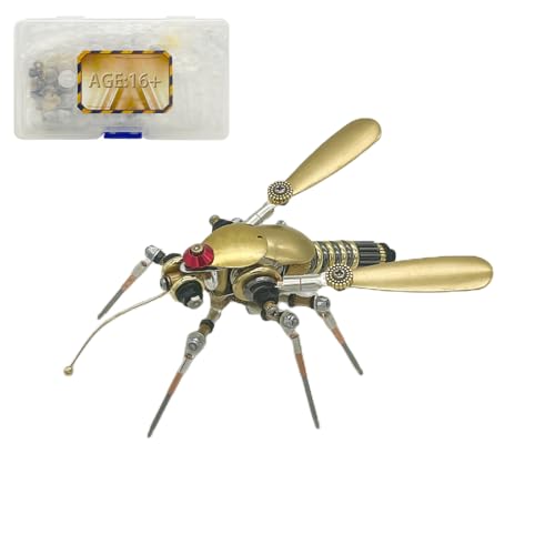 Palapozzy 3D Metall Moskito Modell Kits Puzzle für Erwachsene, Steampunk 3D DIY Metallmontage Mechanisches Insektenhandwerk Kreative Dekoration Geschenke für Erwachsene (90PCS) von Palapozzy