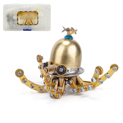 Palapozzy 3D Metall Octopus Modell Kits Puzzle für Erwachsene, Steampunk DIY Metallmontage Marine Organismus Puzzles, Kreative Dekoration Geschenke für Erwachsene (100+PCS) von Palapozzy