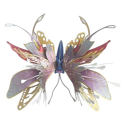 Palapozzy 3D Metall Schmetterling Modellbausätze Puzzle für Erwachsene, Steampunk 3D DIY Metallmontage Mechanische Insektenpuzzles, Kreative Dekoration Geschenke für Erwachsene (50PCS+) von Palapozzy