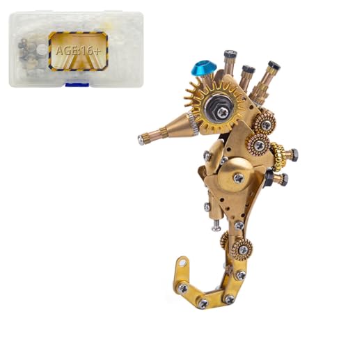 Palapozzy 3D Metall Seepferdchen Modell Kits Puzzle für Erwachsene, Steampunk DIY Metallmontage Marine Organismus Puzzles, Kreative Dekoration Geschenke für Erwachsene (100+PCS) von Palapozzy