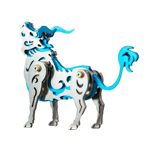 Palapozzy 3D Metall Sternzeichen Ox Modellbausätze für Erwachsene, Steampunk 3D DIY Metallmontage Mechanische Tierpuzzles Kreative Dekoration Geschenke für Erwachsene (Blau) von Palapozzy