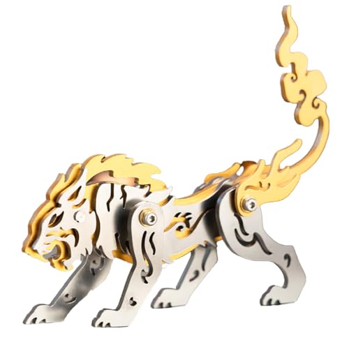 Palapozzy 3D Metall Sternzeichen Tiger Modellbausätze für Erwachsene, Steampunk 3D DIY Metallmontage Mechanische Tierpuzzles Kreative Dekoration Geschenke für Erwachsene (Gold) von Palapozzy