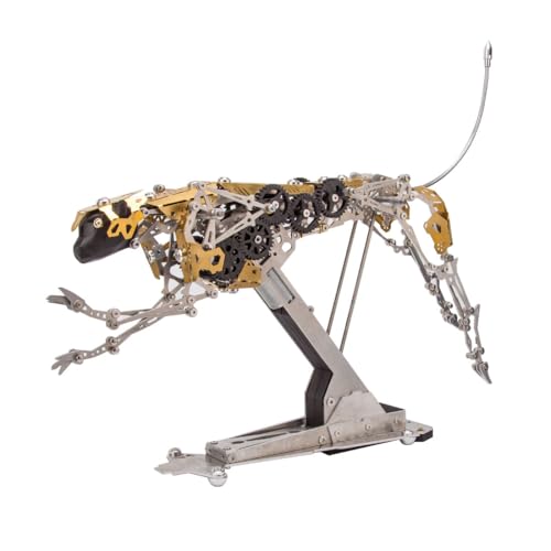 Palapozzy 3D Metall brennender Leopard Modellbausätze für Erwachsene, DIY Getriebemechanismus Ornament Metallmontage Tier Puzzle, kreatives dekoratives Geschenk (398PCS) von Palapozzy