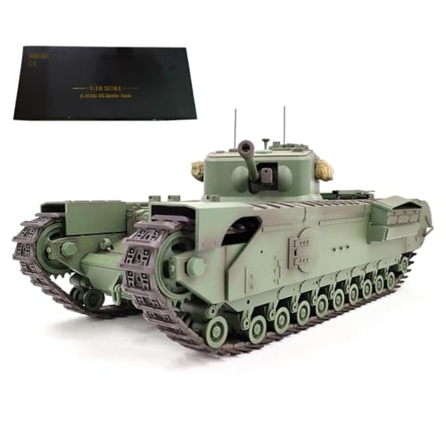 Palapozzy Churchill RC Panzermodell im Maßstab 1:16, 2,4 G Hauptkampfpanzermodell mit Lichtern und schießenden BBs und Infrarotkampf, Militärfahrzeugmodell für Erwachsene (Basisversion) von Palapozzy