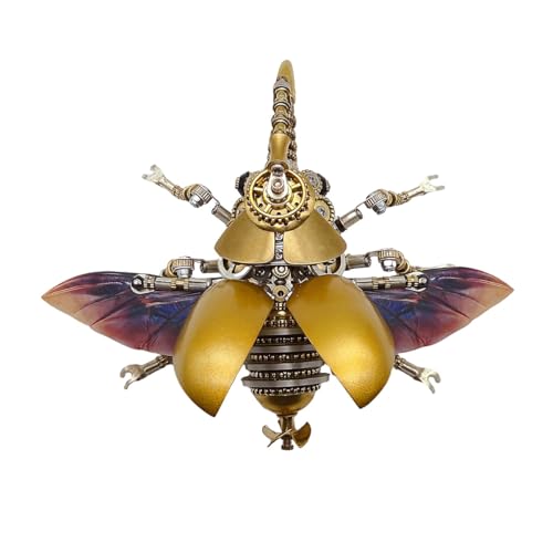 Palapozzy Mechanisches 3D-Metallpuzzle für Erwachsene, Käfer, Steampunk, Metall, Insektenbau, Modellbausatz, DIY, herausforderndes Geschenk für Erwachsene (Longhorn Beetle Edition) von Palapozzy