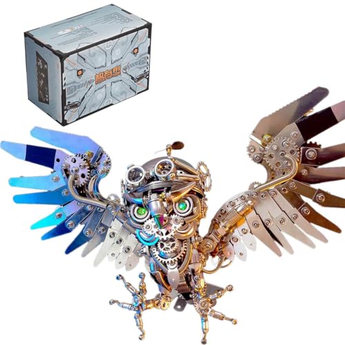 Palapozzy ZYX022 3D Metallpuzzle für Erwachsene Nachtaktives Eulenmodell, DIY Montage Tier Modellbausätze für Erwachsene zum Bauen, Gruselige Halloween-Dekoration (700+PCS) von Palapozzy