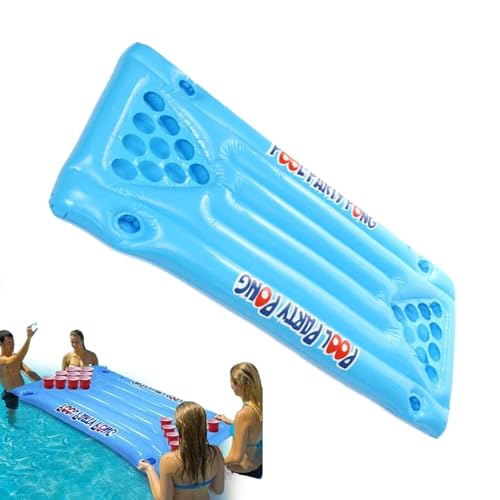 Palaufr Pool -Pong -Tischspiel, Bierbadetisch, Floating Pingpong Raft, Bier Pool Pong Lounge Floßspielzeug aufblasbarer Tisch für Erwachsene für Partyspielezubehör Palaufr Pool -Pong -Tischspiel, Bierbadetisch, Floating Pingpong Raft, Bier Pool Pong Lounge Floßspielzeug aufblasbarer Tisch für Erwachsene für Partyspielezubehör von Palaufr