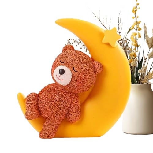 Palaufr - und Mondkuchenationen, und Mondkuchentopper | Desktop -Figuren | Süße Skulpturkuchenation, Schreibtischmondbär Ornament für Tisch von Palaufr