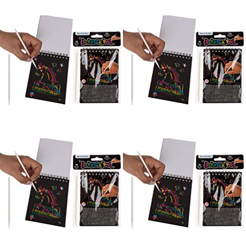 Palleon 4er Set Magic Paper Kratzpapier Stift Kratzblatt Kratzbilder Notizzettel Kinder Party-Mitgebsel Give Away von Palleon