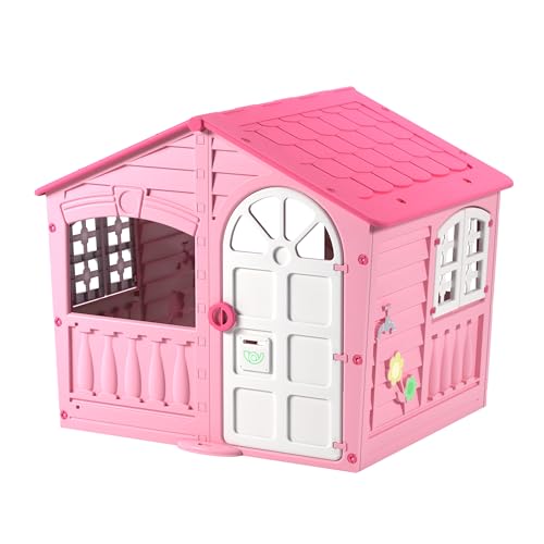 Palplay Spielhaus Aus Kunststoff - Haus Des Vergnügens Für Drinnen Und Draußen, UV-Beständig, Für Mädchen Und Jungen Ab 2 Jahren, 130 x 111 x 115 cm von Palplay