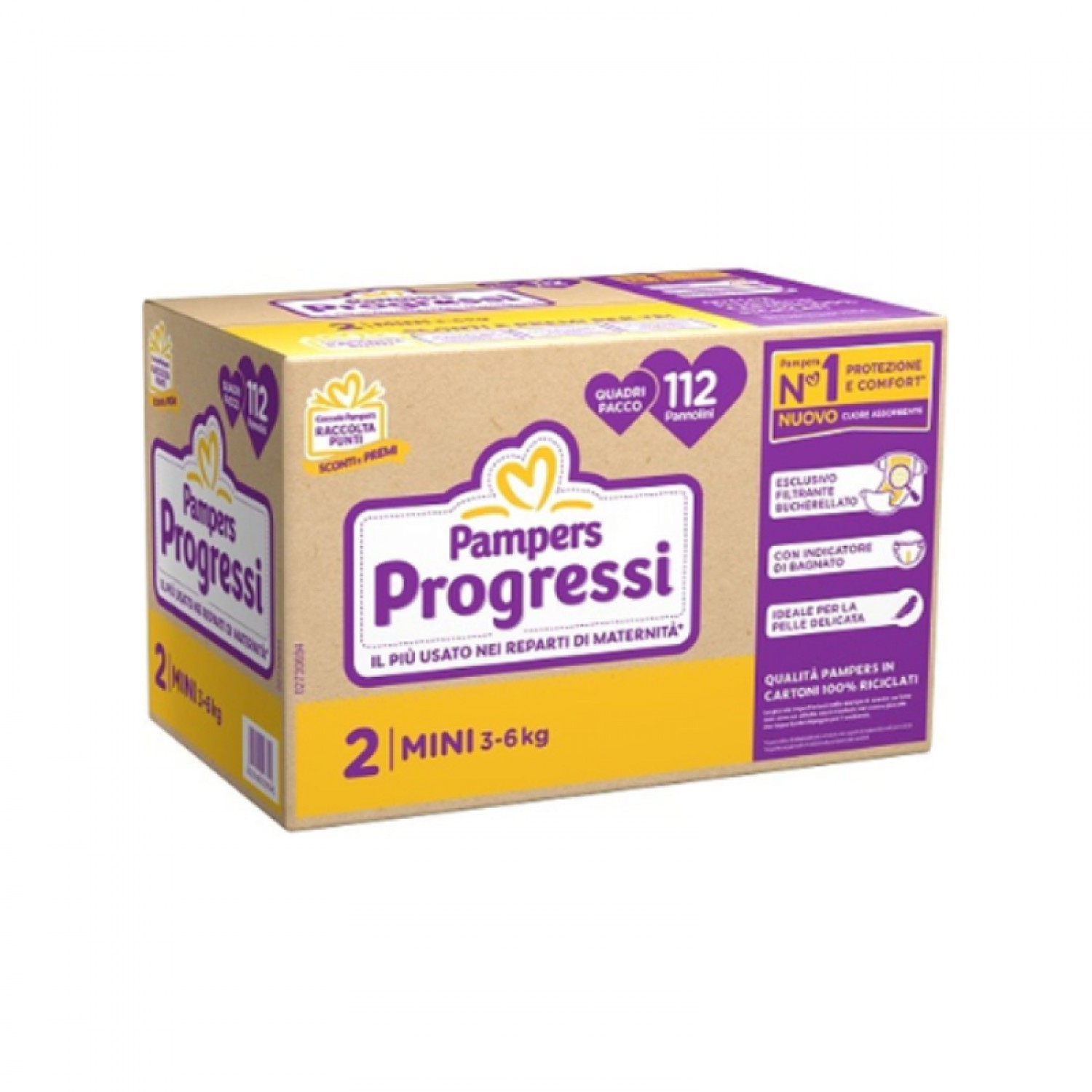 Formato Scorta Pannolini Pampers Progressi Mini 3-6 Kg Misura 2 (112pz) von Pampers