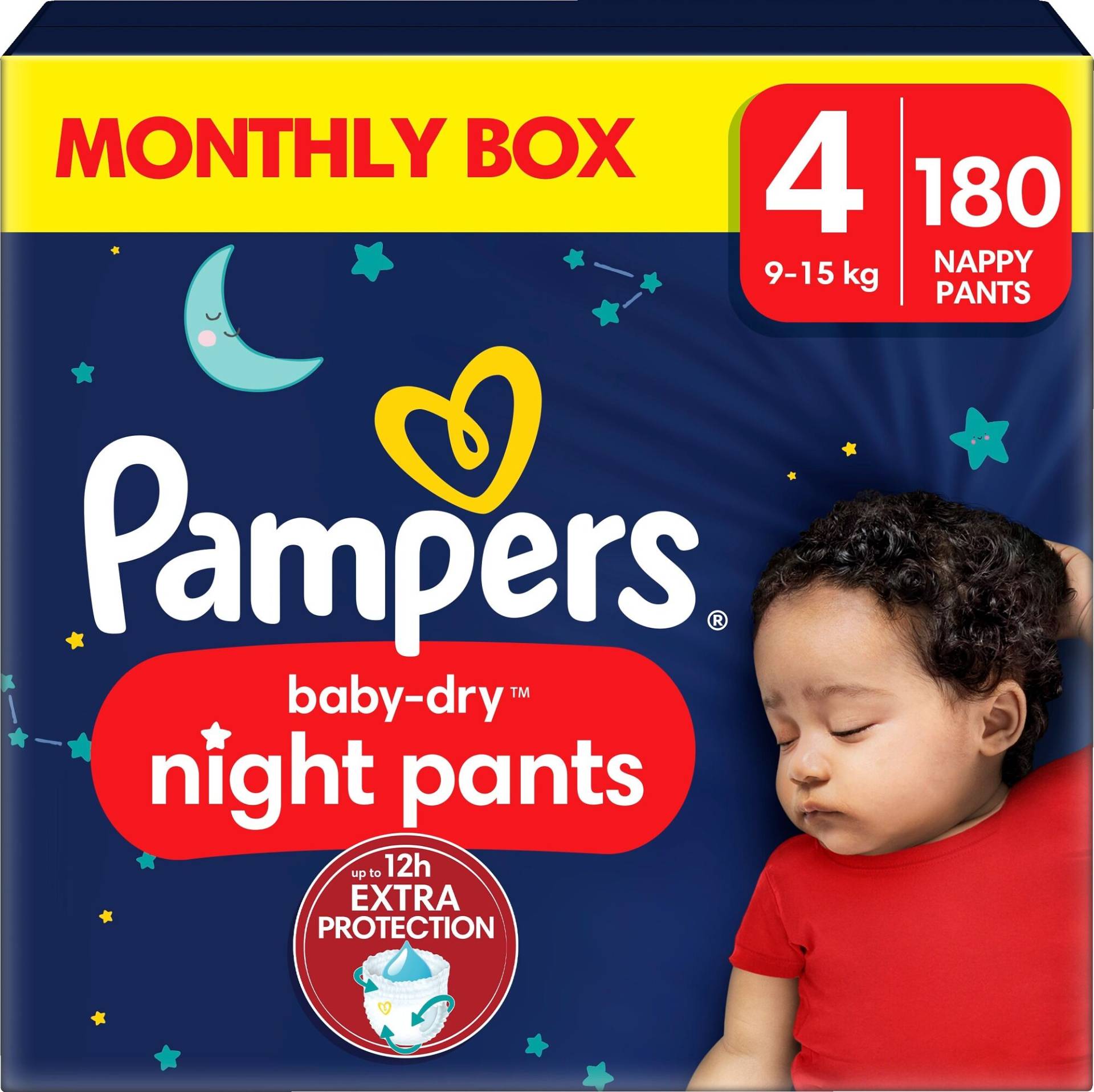 Pampers Baby Dry Night Pants Windeln Größe 4 9–15 kg 180er-Pack von Pampers