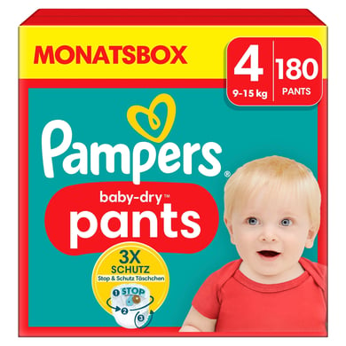 Pampers Baby-Dry Pants, Gr. 4 Maxi, 9-15kg, Monatsbox (1 x 180 Pants) von Pampers