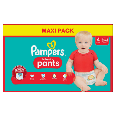 Pampers Baby-Dry Pants, Gr. 4 Maxi 9-15 kg, Maxi Pack (1 x 90 Pants) von Pampers