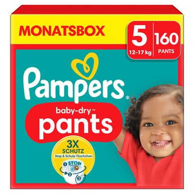 Pampers Baby-Dry Pants, Gr. 5 Junior, 12-17kg, Monatsbox (1 x 160 Pants) von Pampers