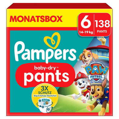 Pampers Baby-Dry Pants Paw Patrol, Gr. 6 Extra Large 14-19kg, Monatsbox (1 x 138 Pants) von Pampers