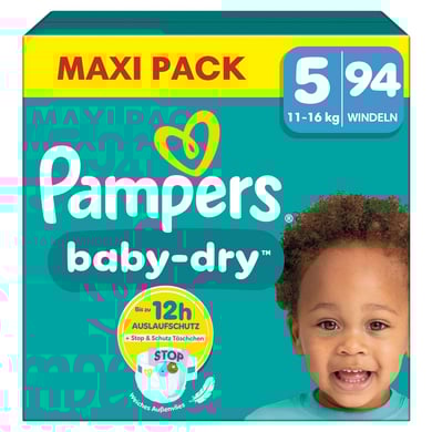 Pampers Baby-Dry Windeln, Gr.5 Junior 11-16kg, Maxi Pack (1 x 94 Windeln) von Pampers