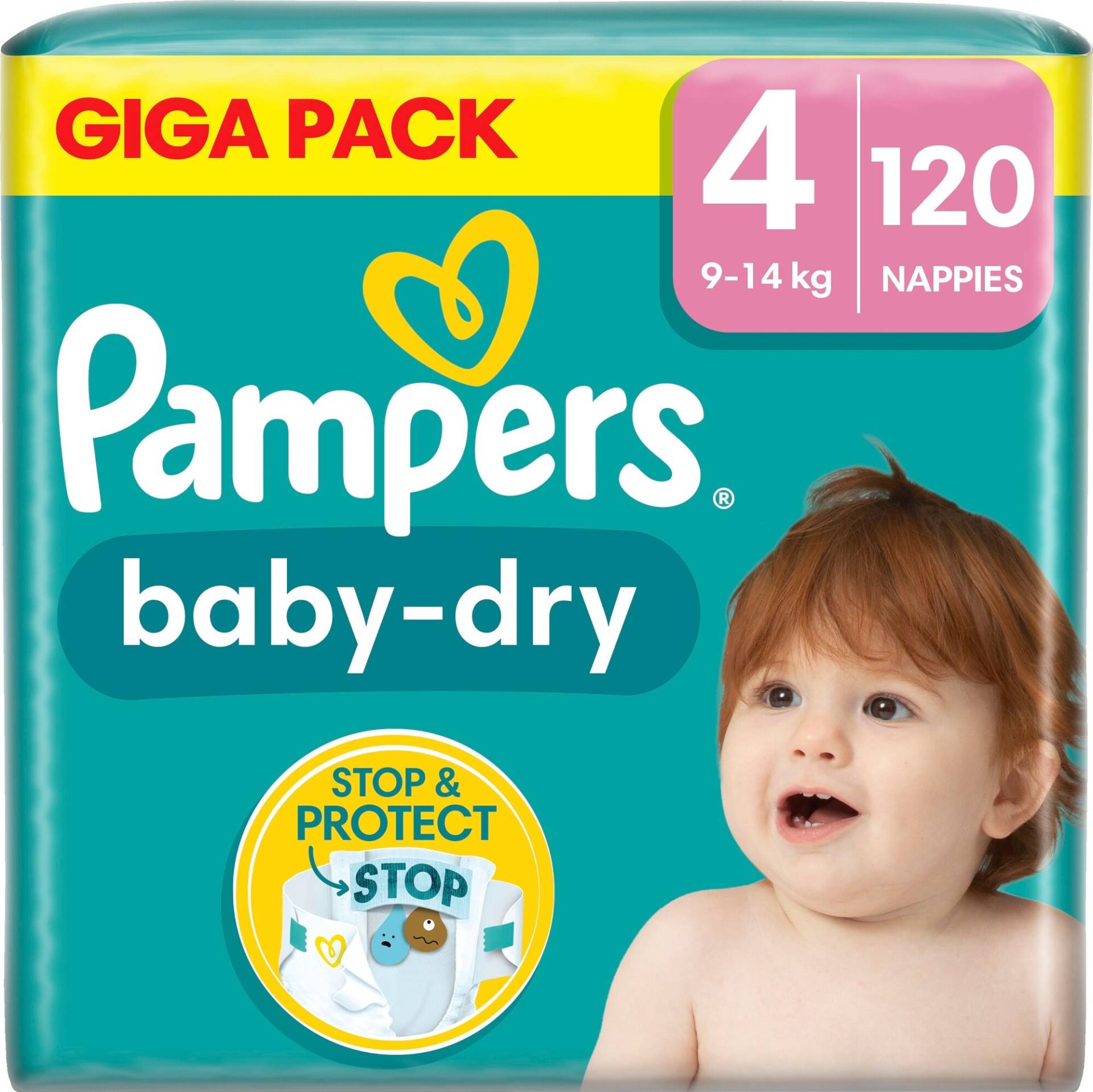 Pampers Baby-Dry Windeln Größe 4 9-14 kg 120er-Pack Pampers Baby-Dry Windeln Größe 4 9-14 kg 120er-Pack von Pampers