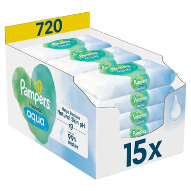 Pampers Feuchttücher Aqua 720 Tücher (15 x 48 Stk) von Pampers