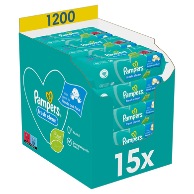 Pampers Feuchttücher Fresh Clean ECom 1200 Tücher (15 x 80 Stk) von Pampers