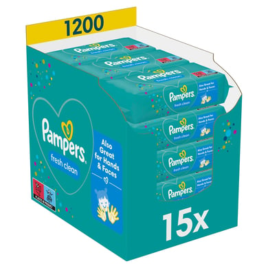 Pampers Feuchttücher Fresh Clean ECom 1200 Tücher (15 x 80 Stk) von Pampers