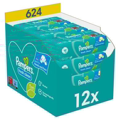 Pampers Feuchttücher Fresh Clean 624 Tücher (12 x 52 Stk) von Pampers