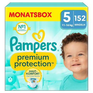 Pampers Premium Protection, Gr. 5 Junior, 11-16kg, Monatsbox (1x 152 Windeln) von Pampers
