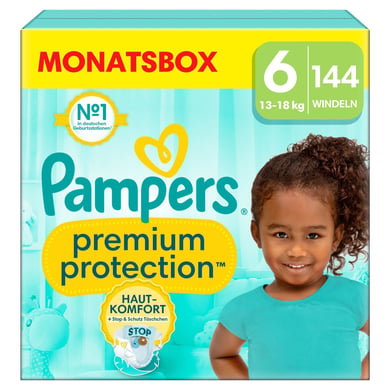 Pampers Premium Protection, Gr. 6 Extra Large, 13kg+, Monatsbox (1x 144 Windeln) von Pampers