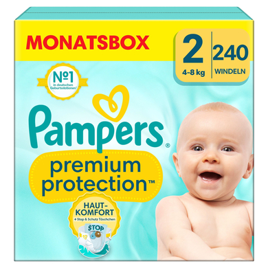 Pampers Premium Protection, New Baby Gr. 2 Mini, 4-8kg, Monatsbox (1x 240 Windeln) von Pampers