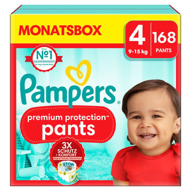 Pampers Premium Protection Pants, Gr. 4, 9-15kg, Monatsbox (1x 168 Windeln) von Pampers