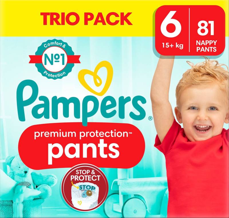 Pampers Premium Protection Pants Windeln Größe 6 15+ kg 81er-Pack von Pampers