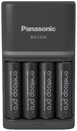 Panasonic Smart & Quick BQ-CC55 +4x eneloop Pro AA Akkupack-Ladegerät NiMH Micro (AAA), Mignon (AA) von Panasonic