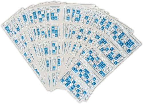 Pandiui23 620 gestanzte Bingo-Karten für traditionelles Bingo mit 90 Kugeln (blau) von Pandiui23