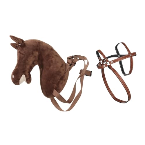 Panduro Hobby Horse | Portable Steckenpferd mit Schulterriemen und Zaumzeug | Länge von Brust 29 cm | Braun von Panduro