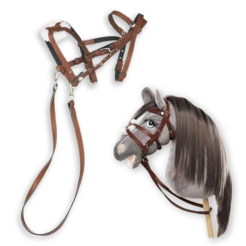 Panduro Hobby Horse Zubehör, Bollard und Grackle-Zaumzeug für Steckenpferde, verstellbar, stilvolle Dekoration für Hobbypferde – Braun Panduro Hobby Horse Zubehör, Bollard und Grackle-Zaumzeug für Steckenpferde, verstellbar, stilvolle Dekoration für Hobbypferde – Braun von Panduro