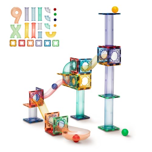 Panduro Magnetic Tiles Kugelbahn – 24 Magnetfliesen, 32 Bahnelemente & 4 Kugeln – Kompatibel mit Anderen Sets – Ab 3 Jahren – Kreatives STEM-Spielzeug Panduro Magnetic Tiles Kugelbahn – 24 Magnetfliesen, 32 Bahnelemente & 4 Kugeln – Kompatibel mit Anderen Sets – Ab 3 Jahren – Kreatives STEM-Spielzeug von Panduro