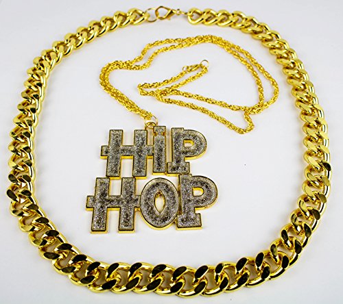 Panelize® Rapper Hip Hop Mega Set - Hiphop Kette und schwere Goldkette von Panelize