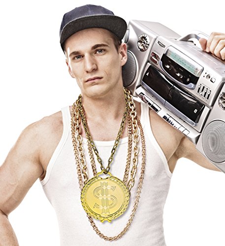 Panelize Hip Hop Rapper-Schmuck 90er Jahre Kette mit riesigem Amulett Prollschmuck Macho Panelize Hip Hop Rapper-Schmuck 90er Jahre Kette mit riesigem Amulett Prollschmuck Macho von Panelize
