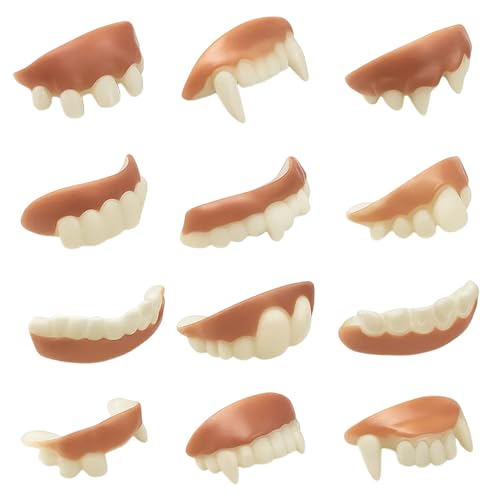 12 Stücke Halloween Vampir Zähne, Falsche Zähne Für Halloween Party, Gruselige Vampirzähne Kinder, Kostüm Zubehör Für Horror Themen, Lustige Bob Zähne, 12 Zufällige 12 Stücke Halloween Vampir Zähne, Falsche Zähne Für Halloween Party, Gruselige Vampirzähne Kinder, Kostüm Zubehör Für Horror Themen, Lustige Bob Zähne, 12 Zufällige von PangWuu