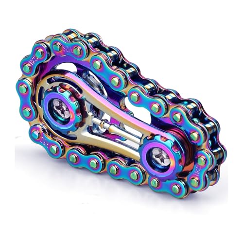 Kette Getriebe Fidget Spinner für Stress Relief & Angstlinderung Metall Kettenrad Fidget Spielzeug 2 Gänge Spin Fingerspitzen Kreisel, Kinetic Schreibtisch Toy für Kinder & Erwachsene von PangWuu