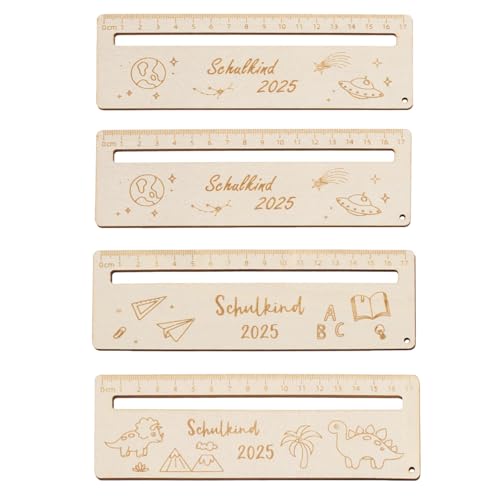 PangWuu 4 Stück Lesehilfe Kinder Klasse, Lineal Personalisiert Schulanfang mit Cartoon-Motiven, 6cm x 18cm Holzlineale für Einschulung Junge, Schultüte Füllung 2025 PangWuu 4 Stück Lesehilfe Kinder Klasse, Lineal Personalisiert Schulanfang mit Cartoon-Motiven, 6cm x 18cm Holzlineale für Einschulung Junge, Schultüte Füllung 2025 von PangWuu