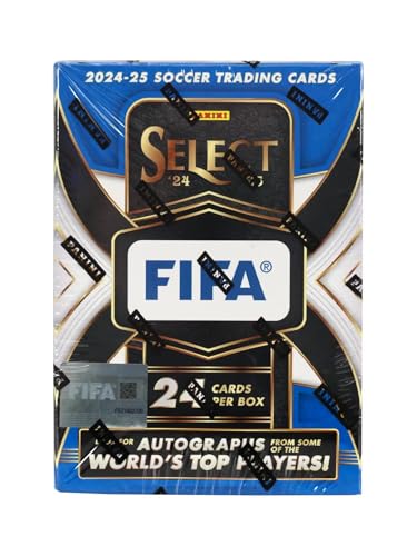 2024/25 Panini Select, FIFA-Fußball-Sammelkartenbox, 6er-Pack, Hobby-Blaster-Sammelkartenbox (eine Basis orange fluoreszierend pro Box) von Panini