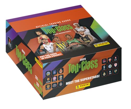 2024/25 Turkish Airlines EUROLEAGUE Panini Top Class Offizielle Kartensammlung, Box mit 24 Hüllen (8 Karten pro Hülle) von Panini