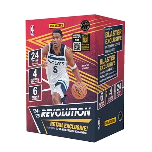 2024-25 Panini Revolution, NBA-Basketball-Blaster-Box, offizielle NBA-Sammelkarten, enthält Blaster-Exklusive Parallelen, Einsätze und Rookie-Karten - Panini Retail Edition von Panini