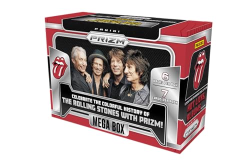 2025 Panini Prizm Die Rolling Stones Sammelkarte Hobby, Mega-Box (2 silberne Basis-Parallelen pro Hobby-Mega-Box) von Panini