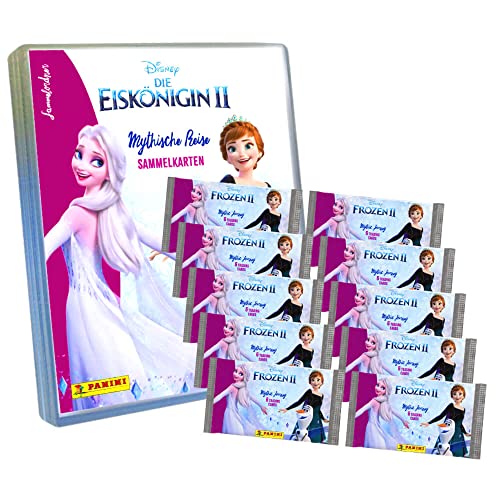 Disney Die Eiskönigin 2 - Karten Trading Cards - Frozen 2 Mythische Reise (2023) - 1 Sammelmappe + 10 Booster Sammelkarten von Panini