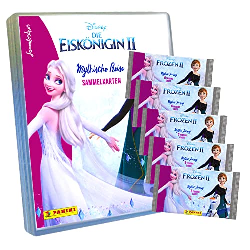 Disney Die Eiskönigin 2 - Karten Trading Cards - Frozen 2 Mythische Reise (2023) - 1 Sammelmappe + 5 Booster Sammelkarten von Panini