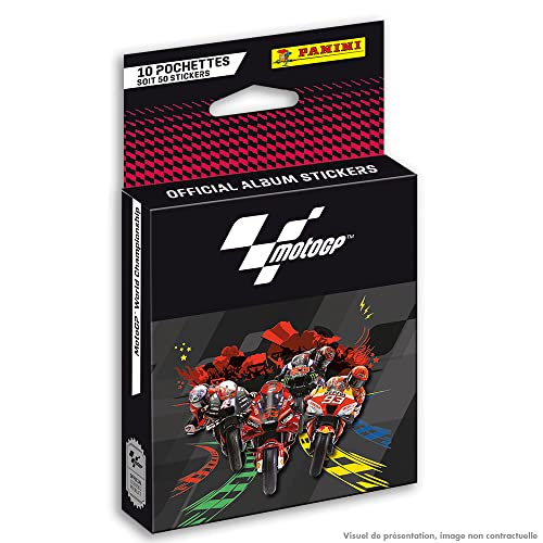 Panini 004537KBF10 Moto GP Sticker, 10 Hüllen von Panini